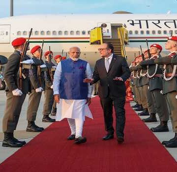 PM Modi arrives in Austria on official visit – first by an Indian PM in 40 years